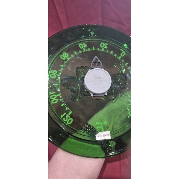 Koch Grasshopper Suncatcher 10" Thick Green Glass Dial Thermometer Suncatcher - Picture 4 of 4